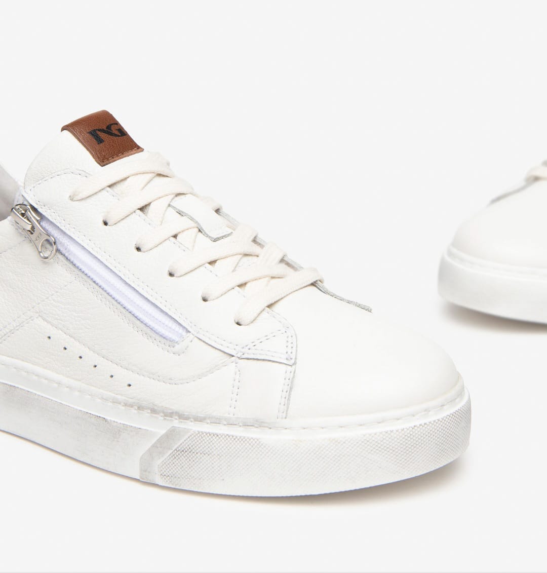 NeroGiardini I400430U Dollarino - Sneakers Uomo In Pelle Testa Di Moro Con Lacci E Lampo - Taglia 41, Larghezza Normale